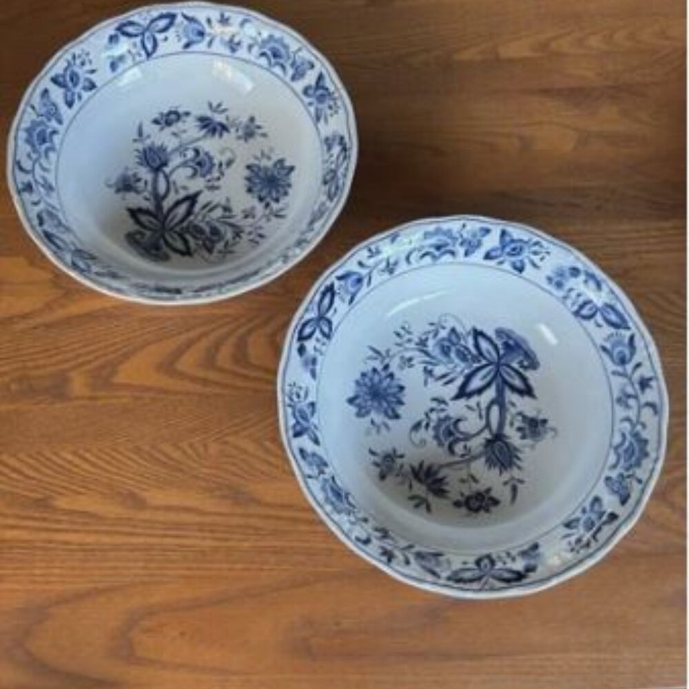 2 Nikko Ironstone Harmony House BLUE BONNET 6” Cereal Bowls